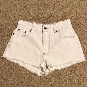 RVCA High Waist White Denim Shorts